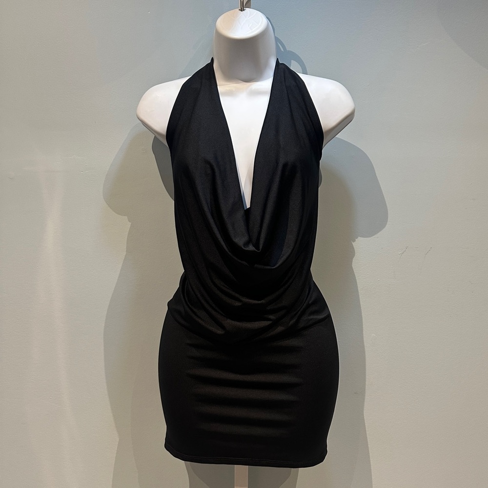 Mapale Black Cowl Neck Dress Small NWOT